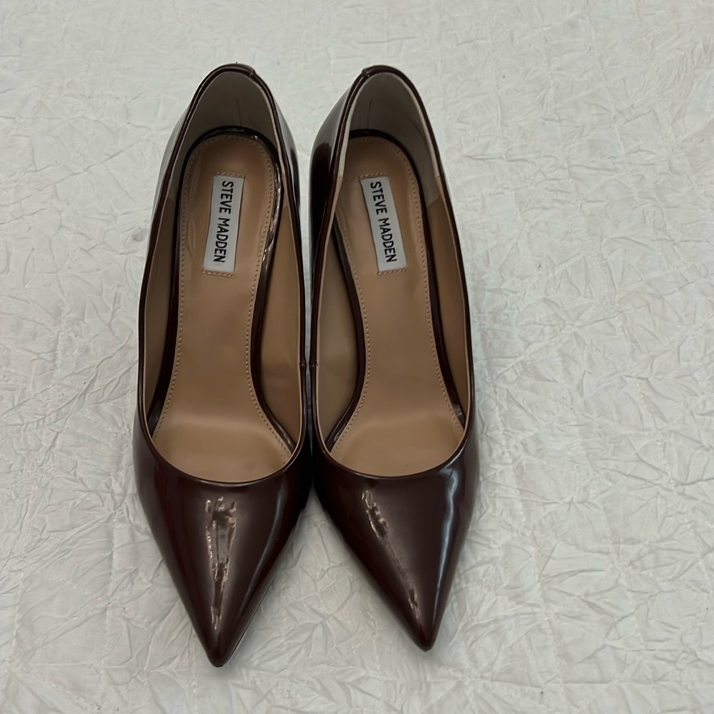 Ladies brown patten stilettos